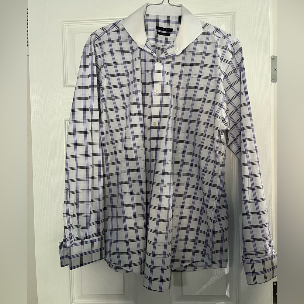 Mens dress shirt good condition, dry cleaned.